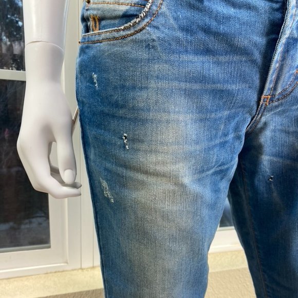 John Galliano Jeans John Galliano Distressed Crystal Cherry Jeans